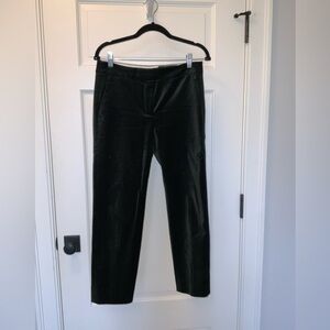 J. Crew Kate Slim-Fit Pant in Green Velvet